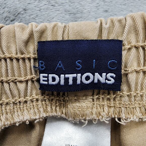 Basic Editions Pants Womens L Tan Khaki High Rise Pull On Skinny Ankle Chino - Picture 3 of 10